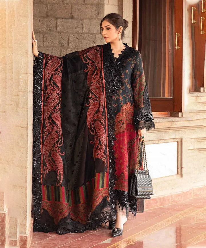 3PC LAWN PRINTED SHIRT WITH VOILE PRINTED DUAPTTA - 4017