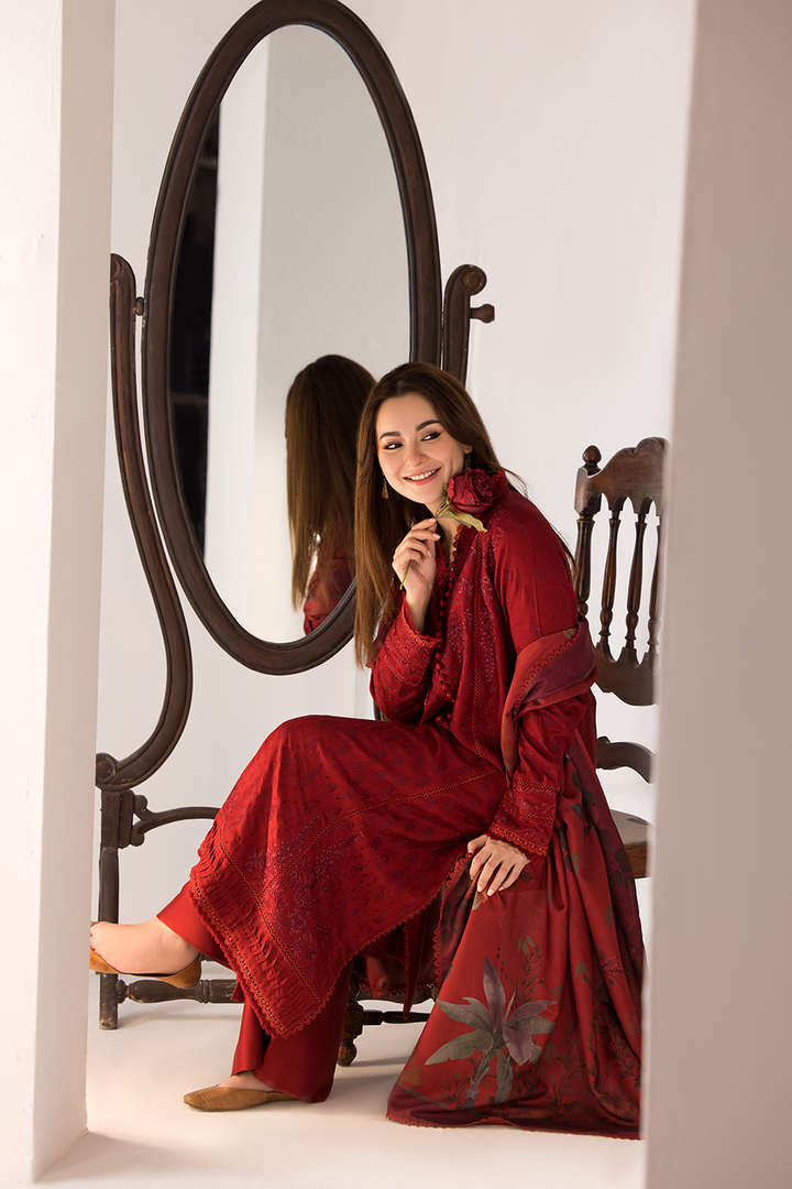 3PC LAWN EMBROIDERED SHIRT WITH DIGITAL PRINTED JACQUARD DUPATTA-5005