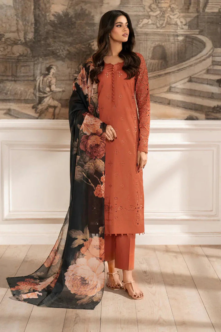 Lawn-3PC Embroidered Shirt with Digital Printed Chiffon Dupatta-5072