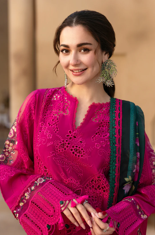 3PC Lawn Embroidered Shirt With Digital Printed Jacquard Dupatta- 5038