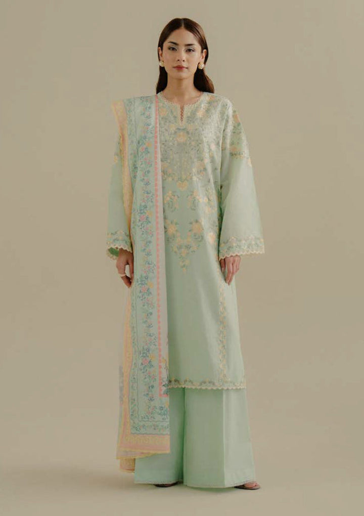 Lawn-3PC Embroidered Shirt with Digital Printed Jacquard Dupatta-1395