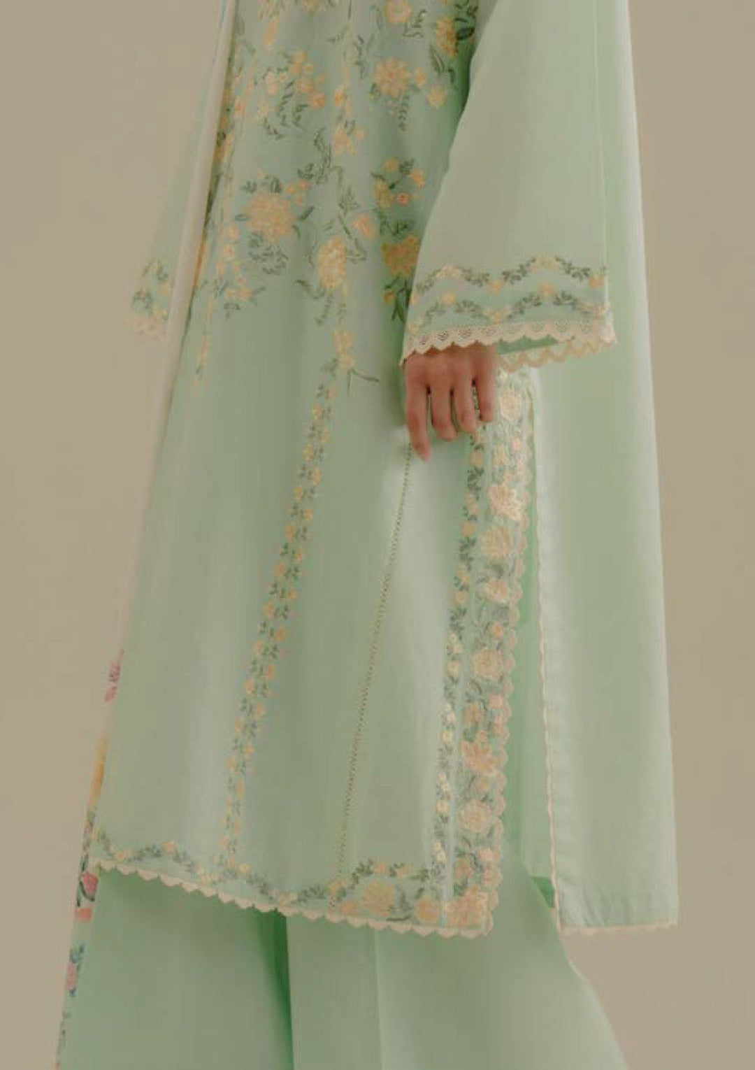 Lawn-3PC Embroidered Shirt with Digital Printed Jacquard Dupatta-1395