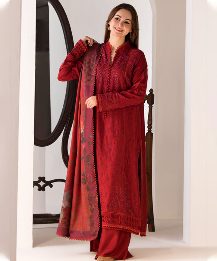 3PC LAWN EMBROIDERED SHIRT WITH DIGITAL PRINTED JACQUARD DUPATTA-5005