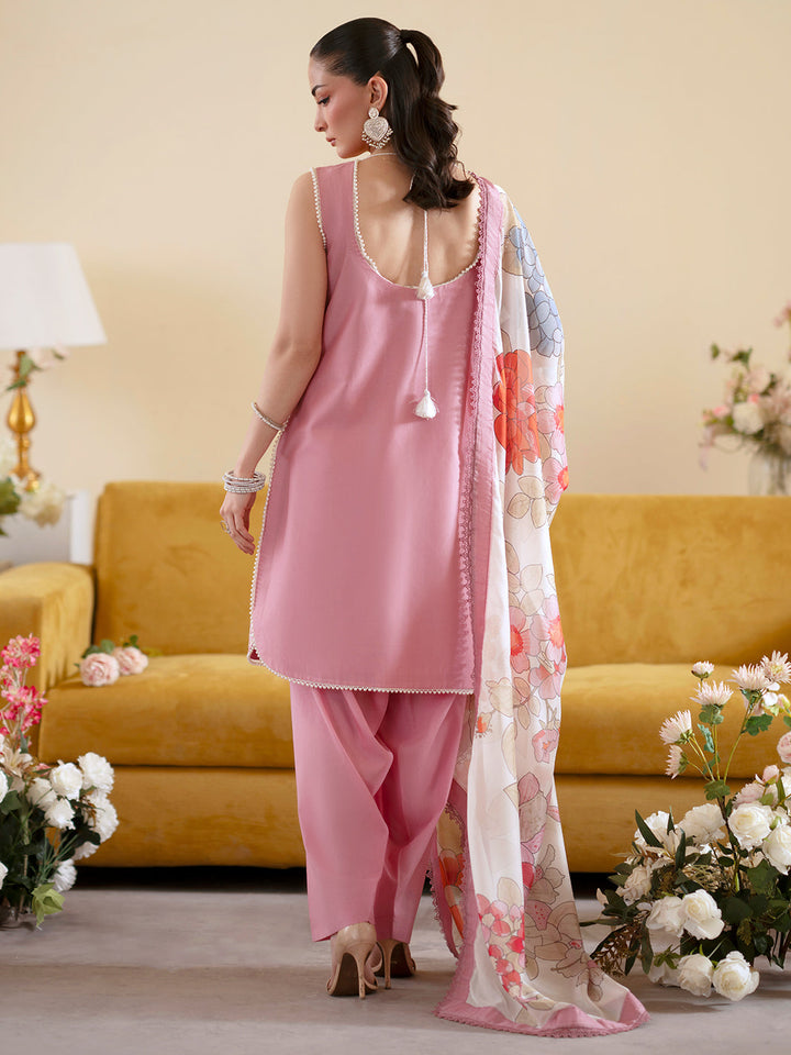 Lawn-3PC Embroidered With Chiffon Digital Printed Dupatta-5224