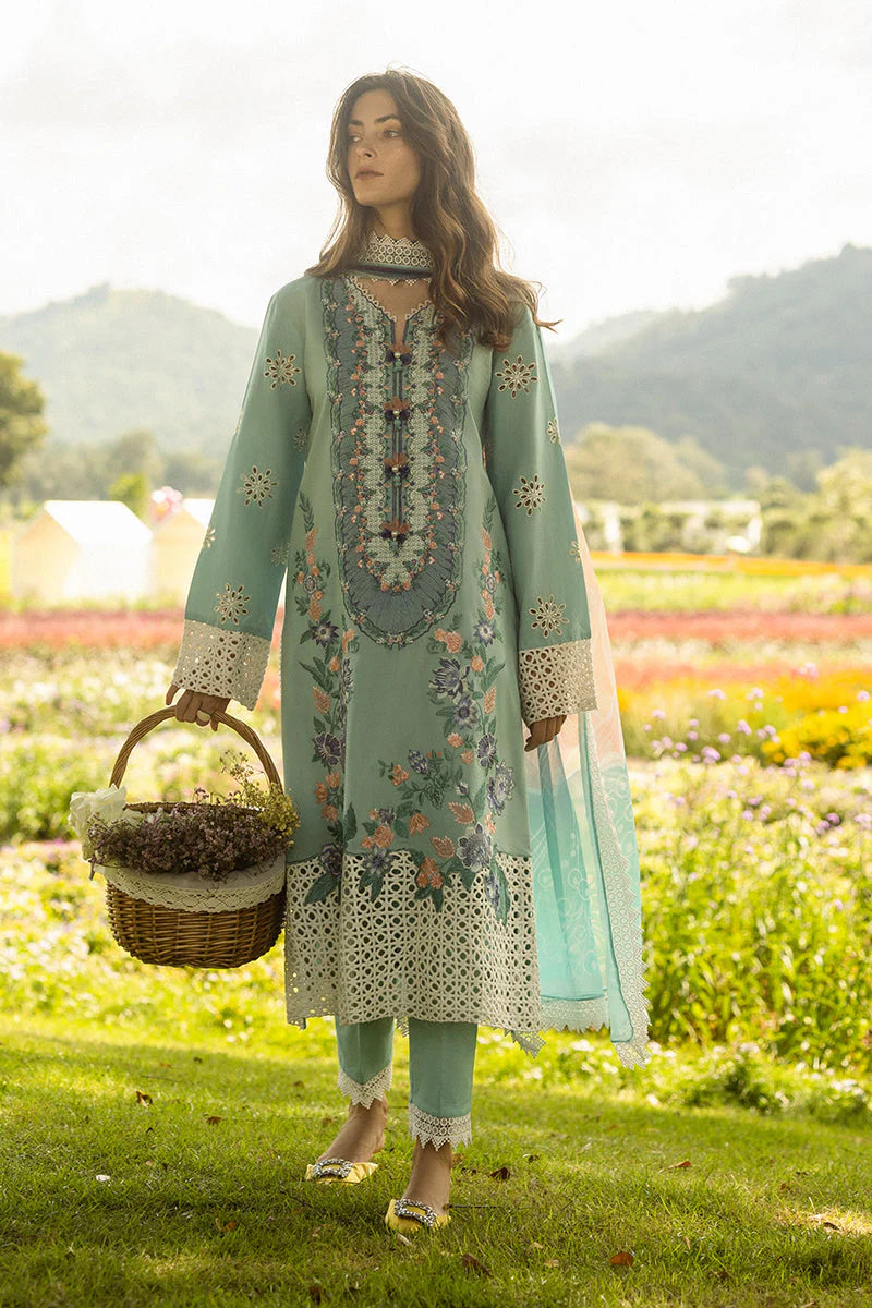 Dhanak-3PC Embroidered with Digital Printed Wool Shawl-3363
