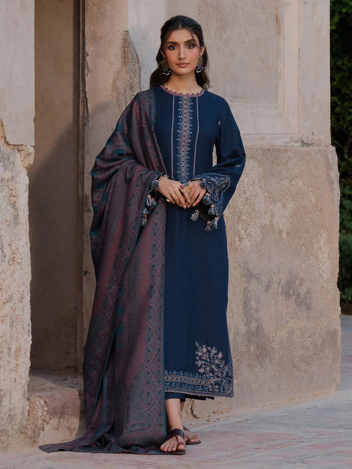 Lawn-3PC Embroidered Shirt With Digital Printed Jauqard Dupatta-5054