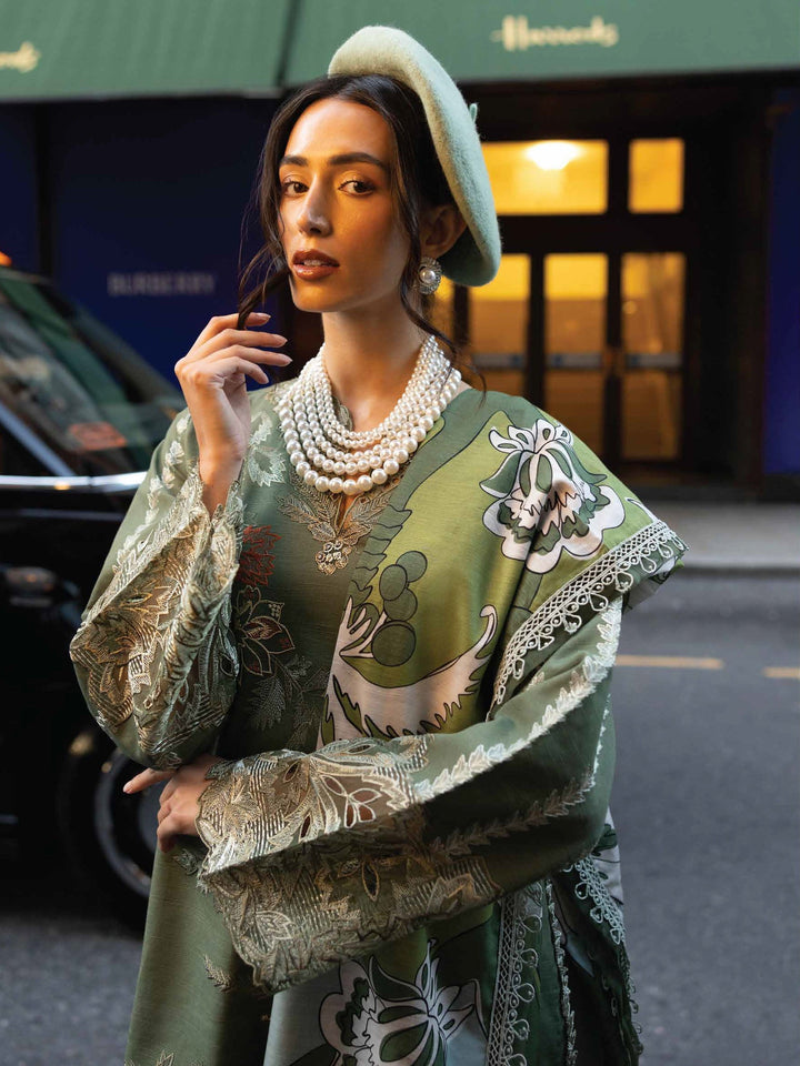 Dhanak 3PC Embroidered With Digital Printed Wool Shawl-103