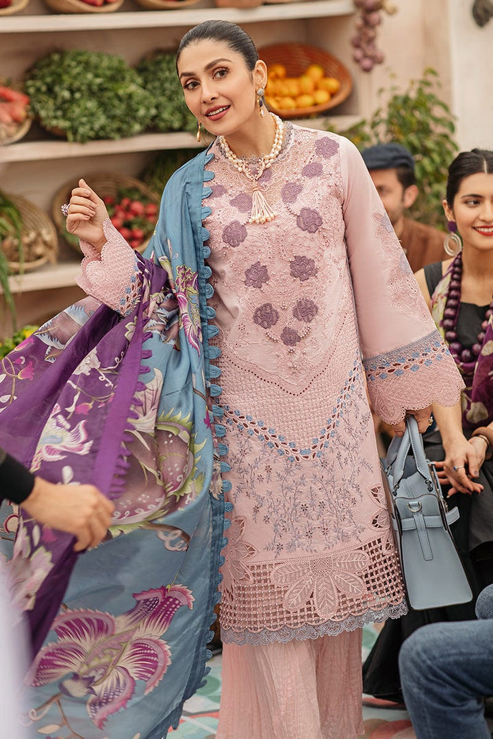 Dhanak-3PC Embroidered Shirt with Digital Printed Wool Shawl-3245