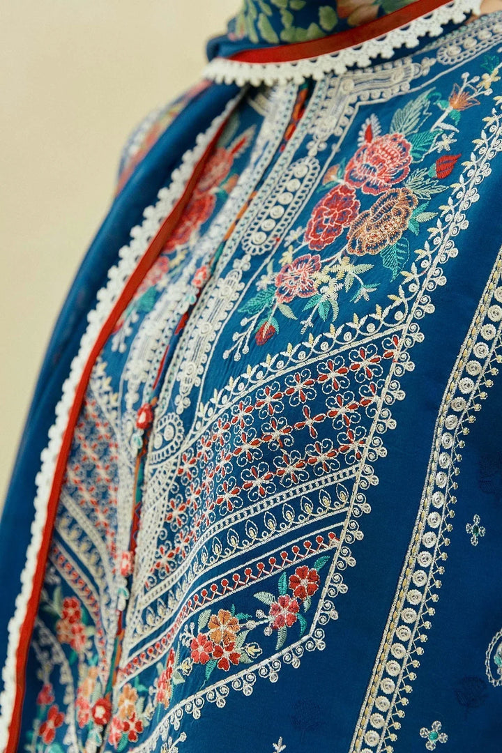 3PC Lawn Embroidered Shirt With Digital Printed Jauqard Dupatta-5033