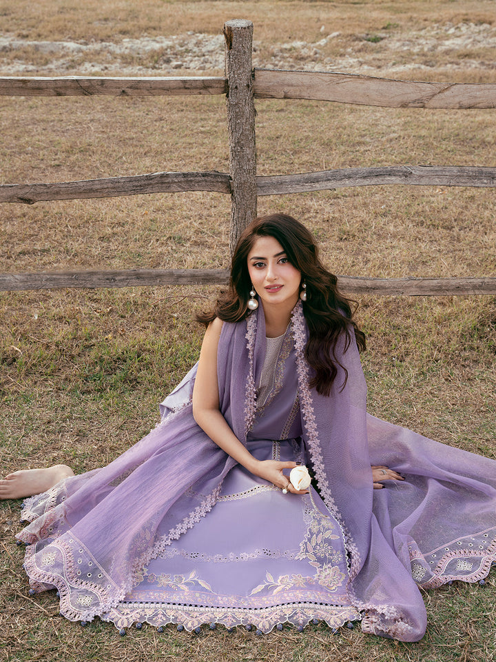 Lawn-3PC Chikankari Embroidered Shirt With Khadi Net Embroidered Dupatta-5285