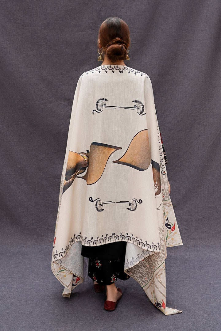 3PC Lawn Embroidered Shirt With Digital Printed Jauqard Dupatta-5007