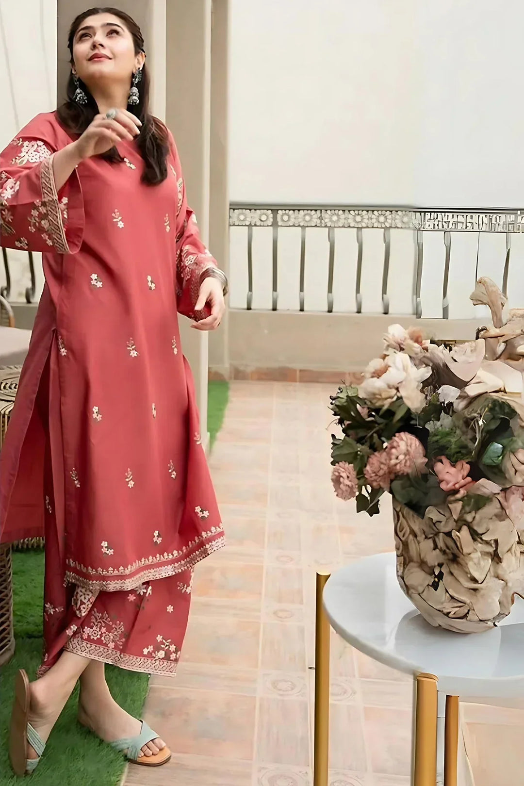 Lawn 2PC EMBROIDERED SHIRT AND TROUSER-5009