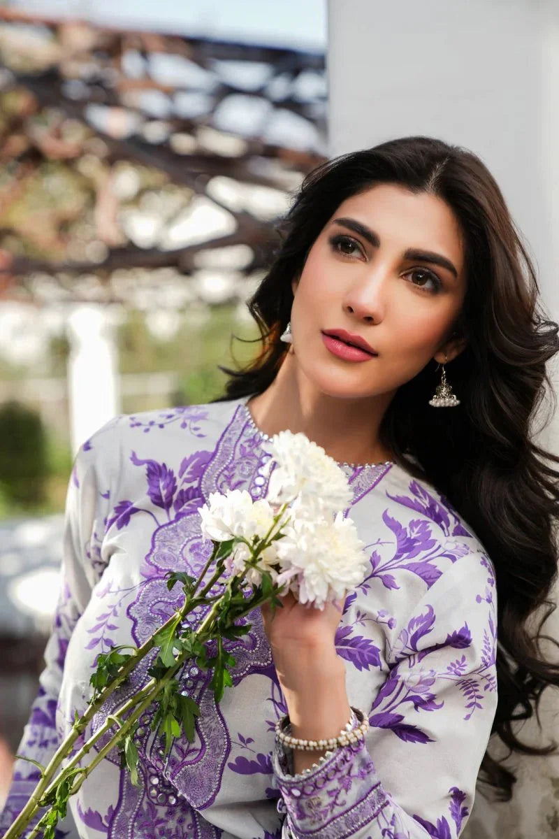 Karandi-3PC Embroidered Shirt with Karandi Printed Dupatta -1712