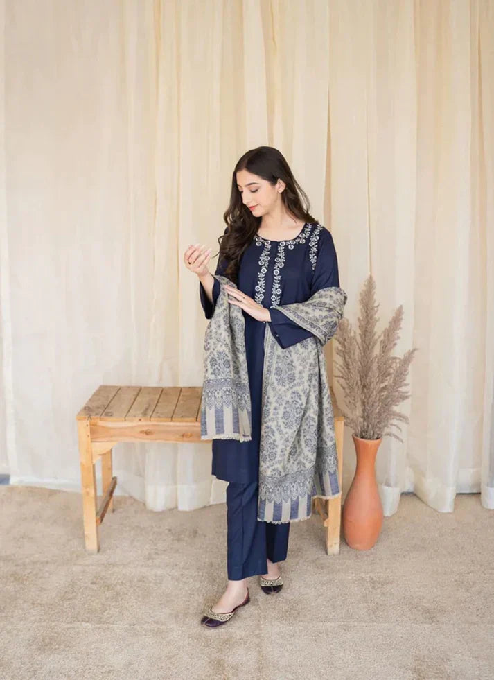 Lawn 3PC Embroidered with Digital Printed Jacquard Dupatta-5170