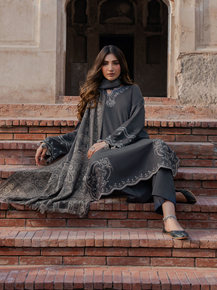 Lawn-3PC Embroidered with Digital Printed Jacquard Dupatta-5050