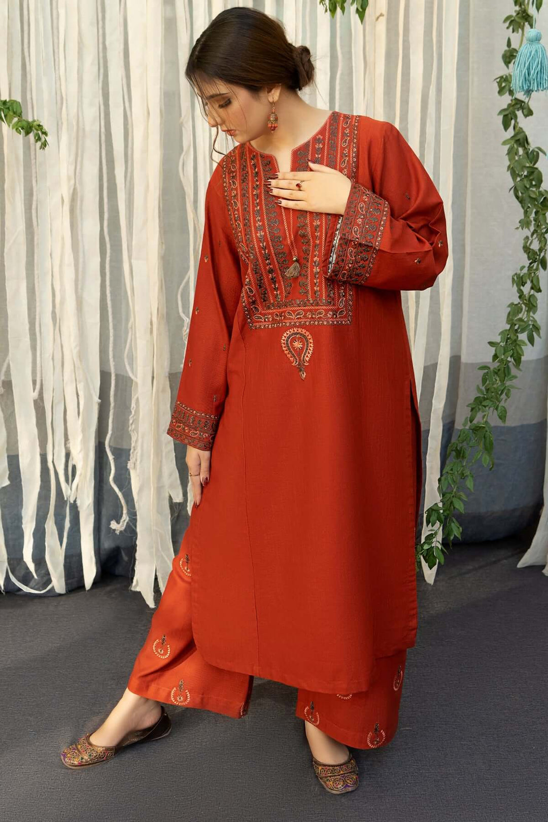 Lawn 3PC Embroidered Shirt with Digital Printed Jacquard Dupatta-5184